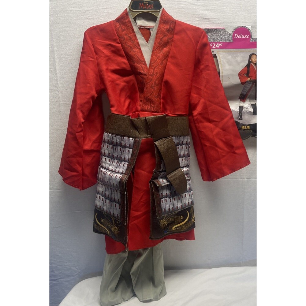 Disney Disguise Deluxe Mulan 3 Pc Cosplay Halloween Costume Girls Small 4-6
